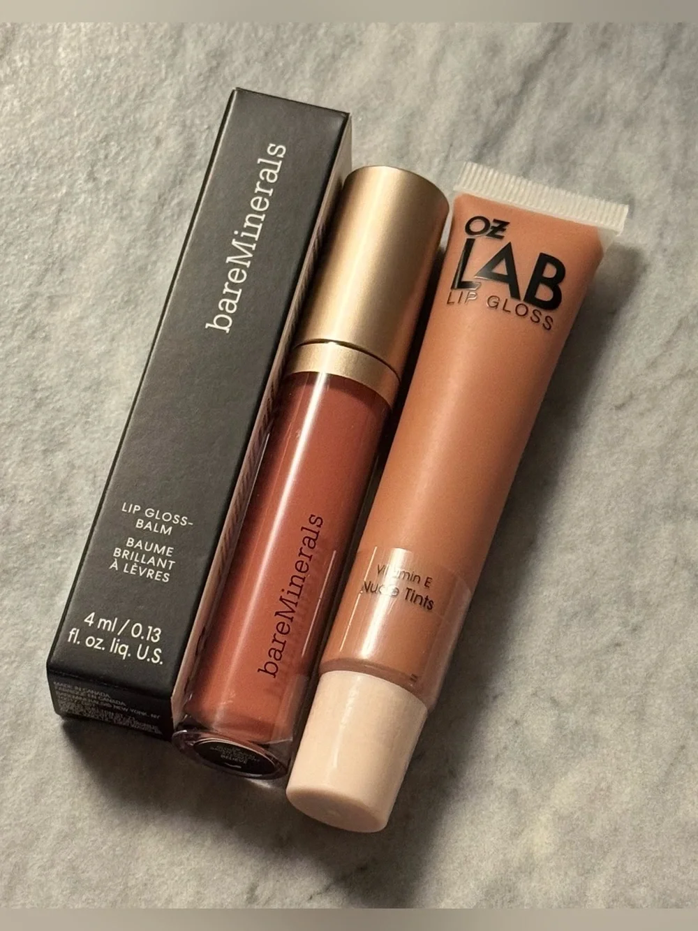 bareMinerals Lip Gloss & Variety Tints / Stains Bundle in Nude, Red, Rose Pink